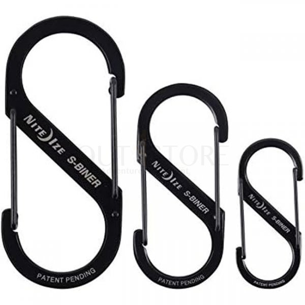 Nite Ize S-Biner Stainless Steel Dual Carabiner 3 Pack - Black