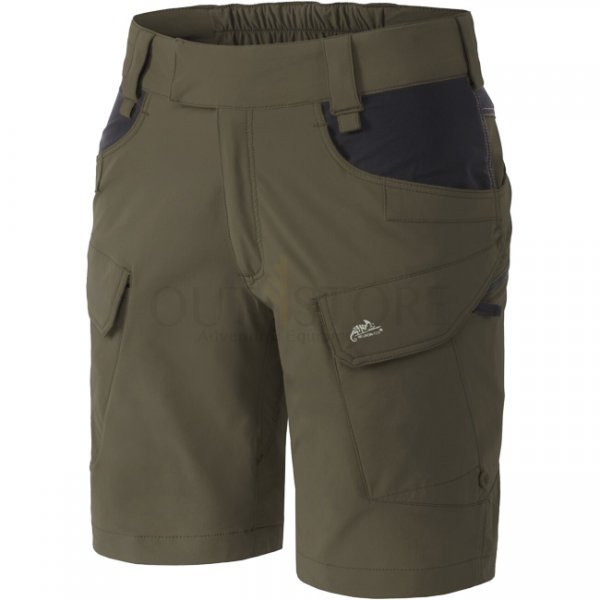 Helikon-Tex Women's OTS Outdoor Tactical Shorts 8.5 - Taiga Green / Black - 2XL