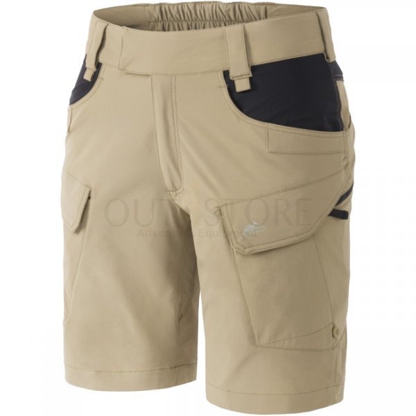 Helikon-Tex Women's OTS Outdoor Tactical Shorts 8.5 - Khaki / Black - 2XL